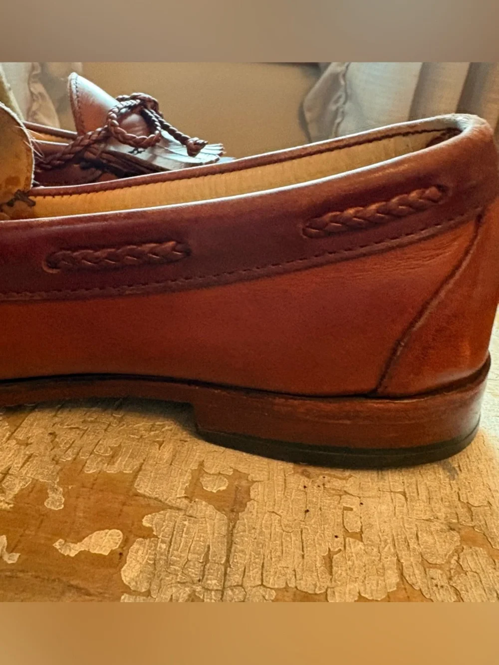 Allen Edmonds Woodstock Kiltie Loafers Brown Men's 10.5 D USA Leather Slip On